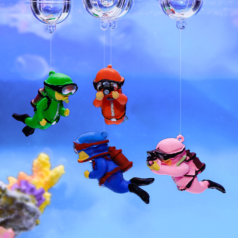 Fish Toys For Aquarium - Fish Tank Diver Ornaments Landscape Decoration