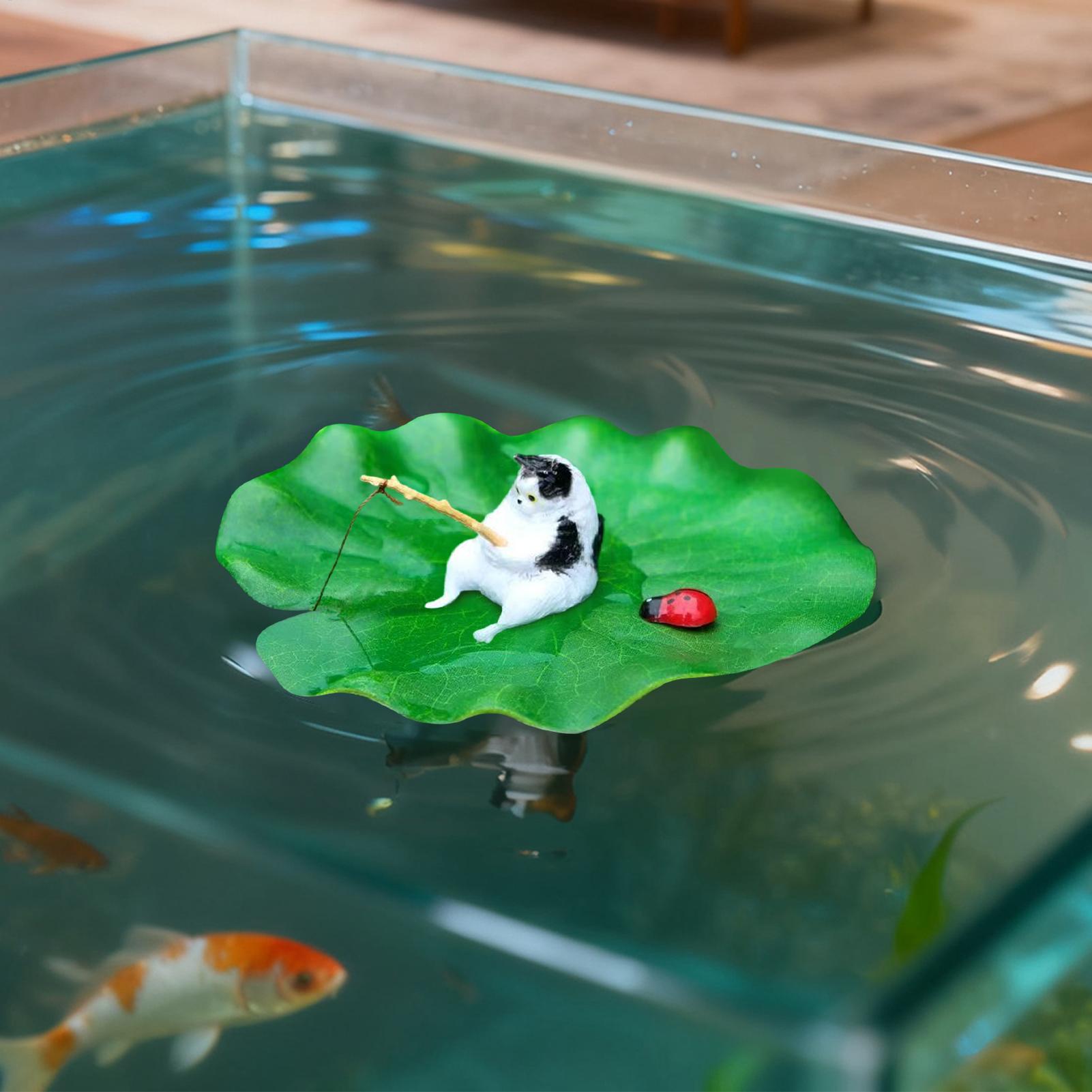 Fish Toys For Aquarium - Aquarium Decor Floating Cat Fishing Aquarium