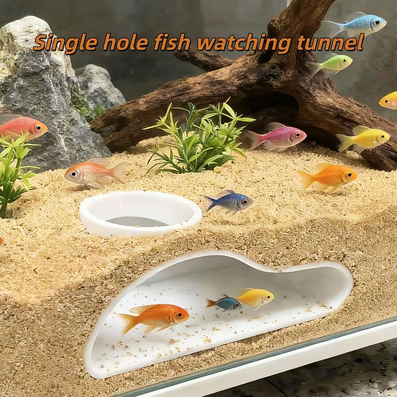 Fish Toys For Aquarium - Apcarium Fish Tunnel Hideout | Natural