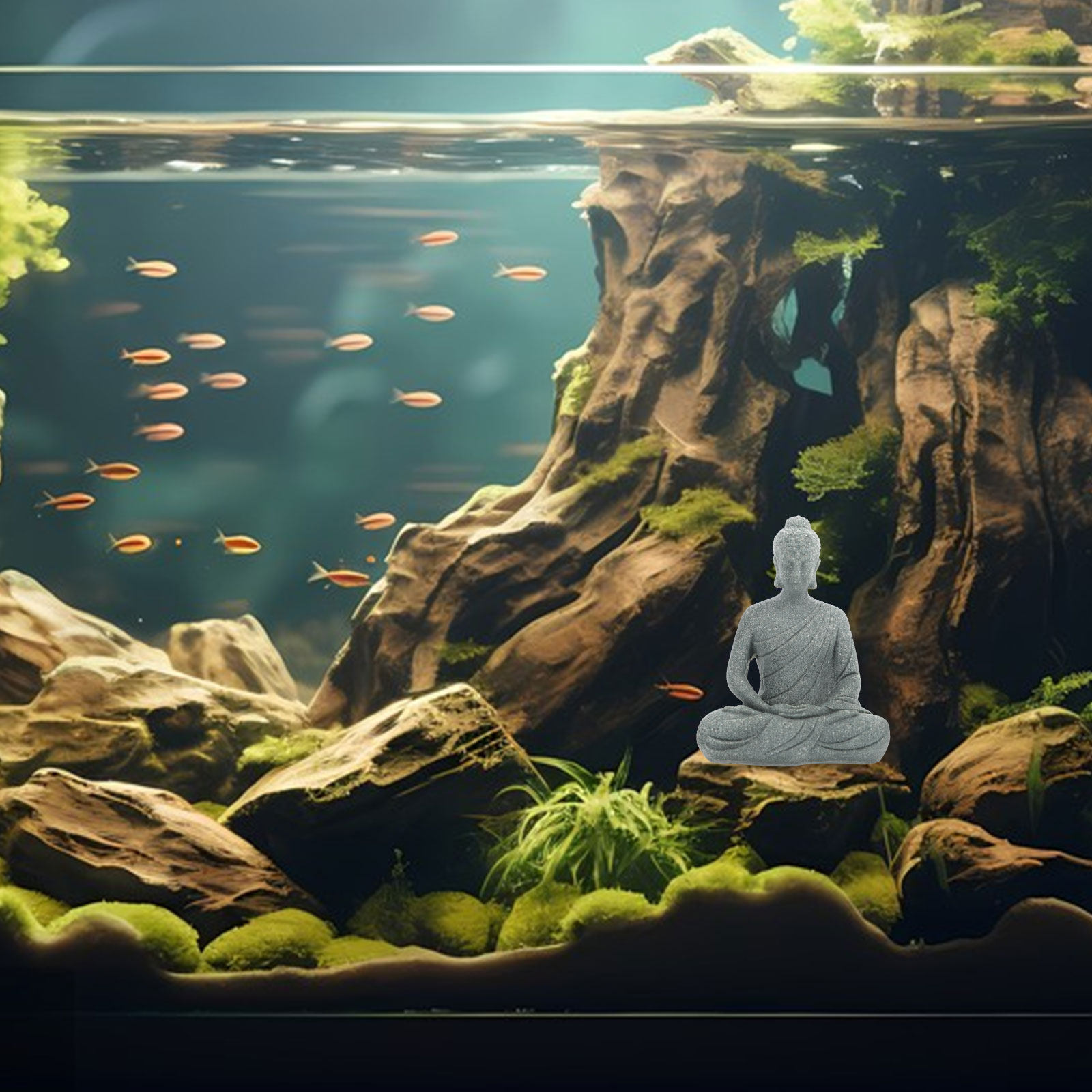 Aquarium Mini Fish - Mini Buddha Statue Resin Small Aquarium