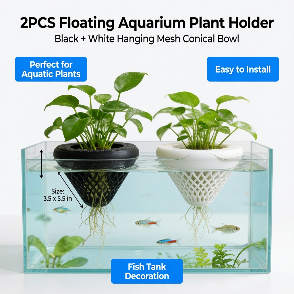 2PCS Floating Aquarium Plant H - Aquarium Fish Pot review and price