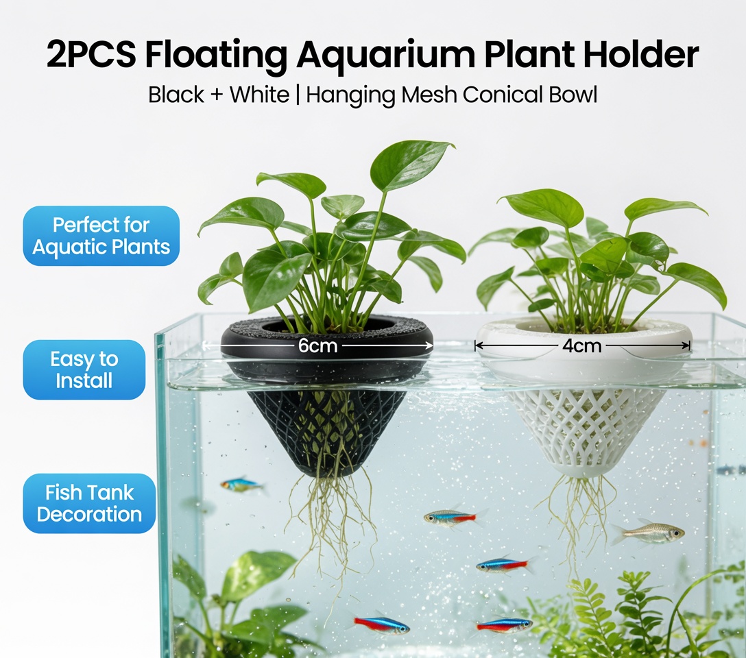 2PCS Floating Aquarium Plant H - Aquarium Fish Pot review and price
