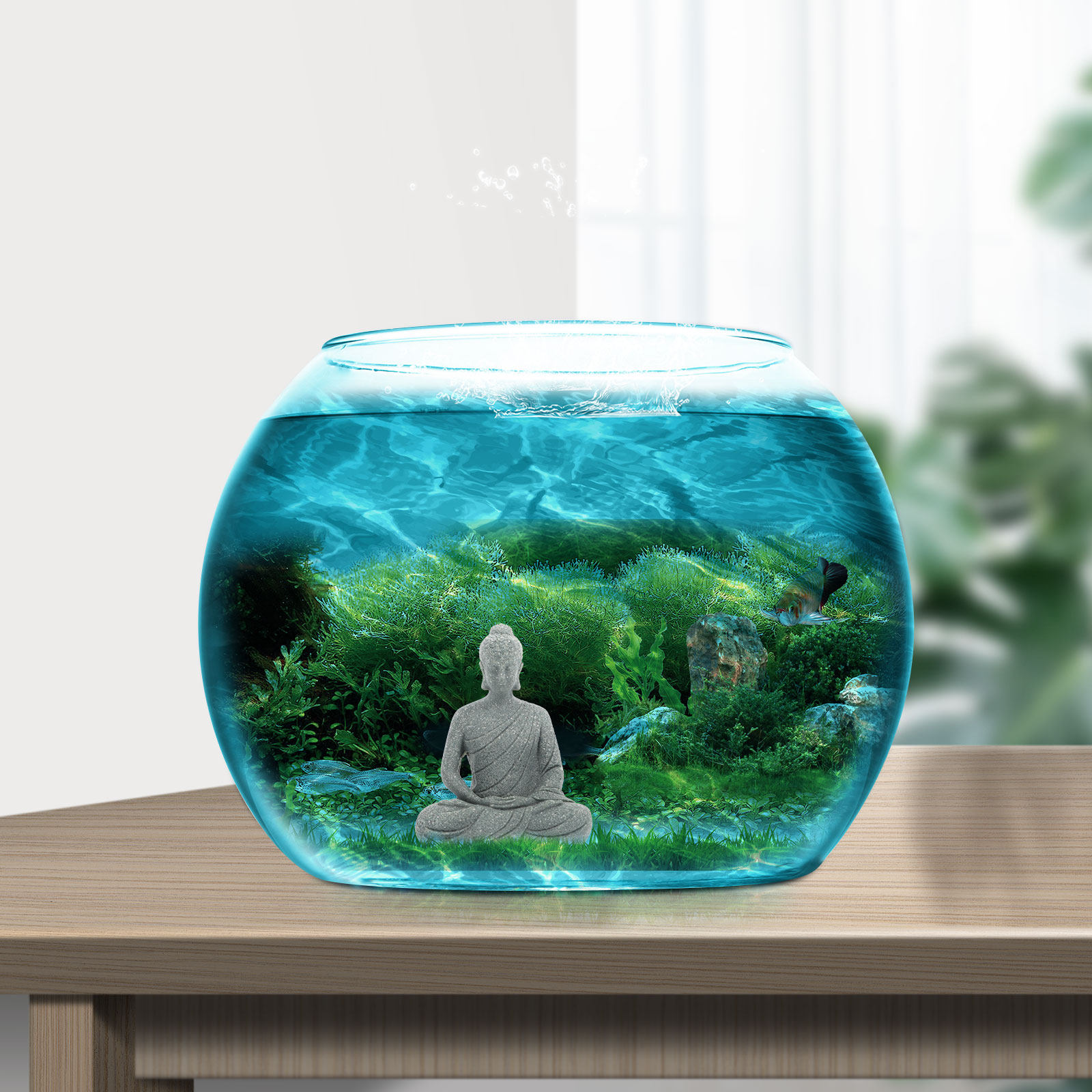 Mini Buddha Statue Resin Aquar - Aquarium Mini Fish review and price