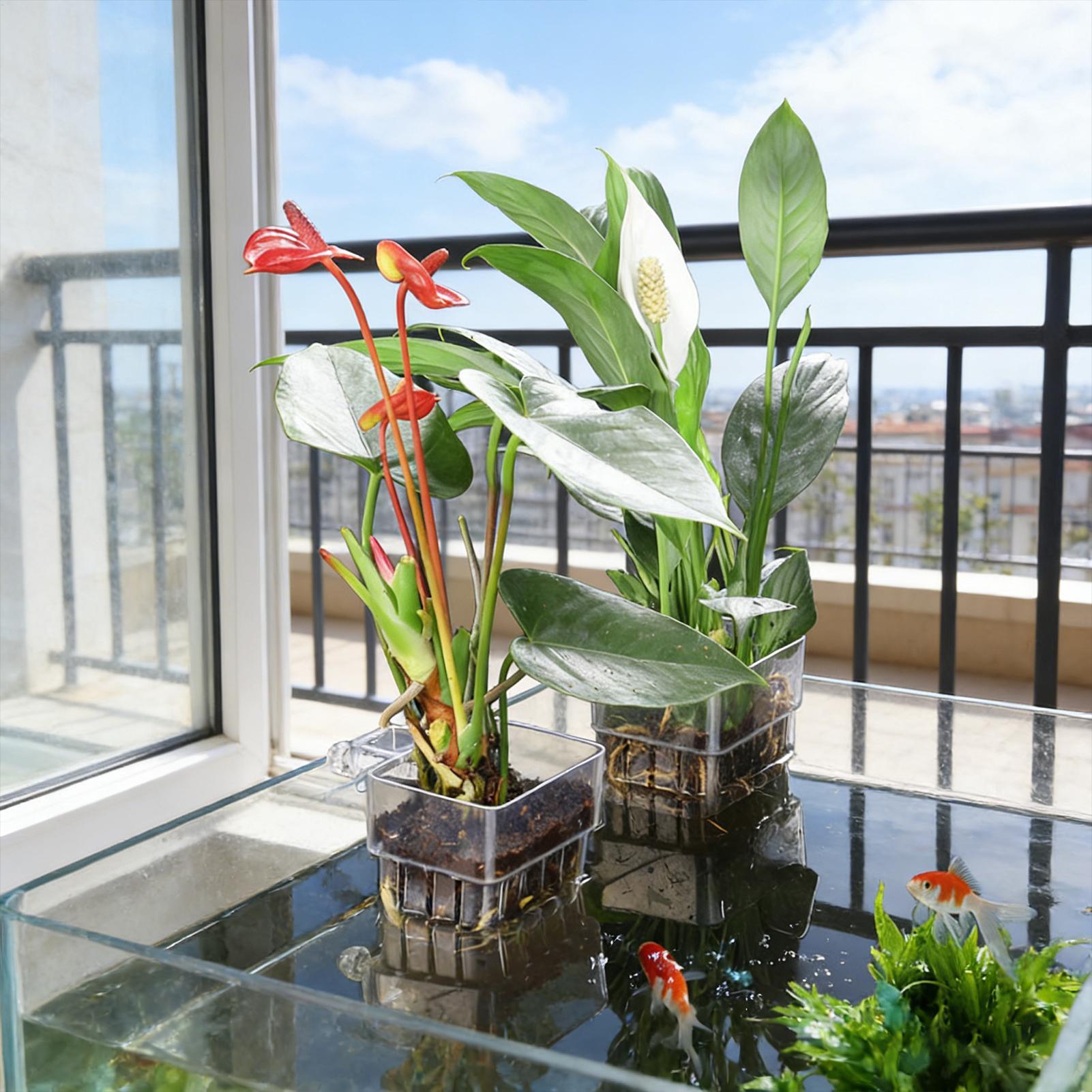 Aquarium Plant Basket Transpar - Aquarium Fish Pot review and price