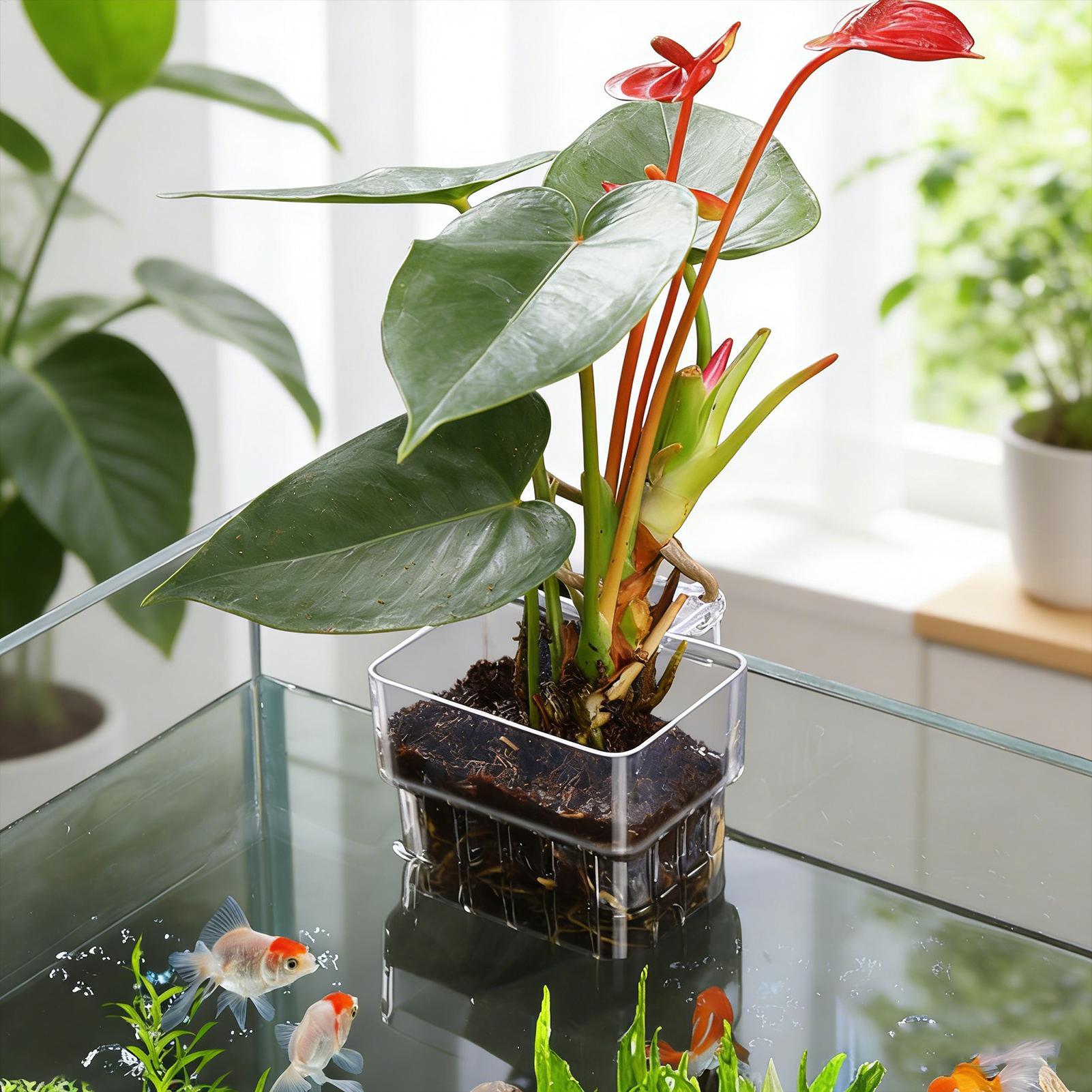 Aquarium Plant Basket Transpar - Aquarium Fish Pot review and price