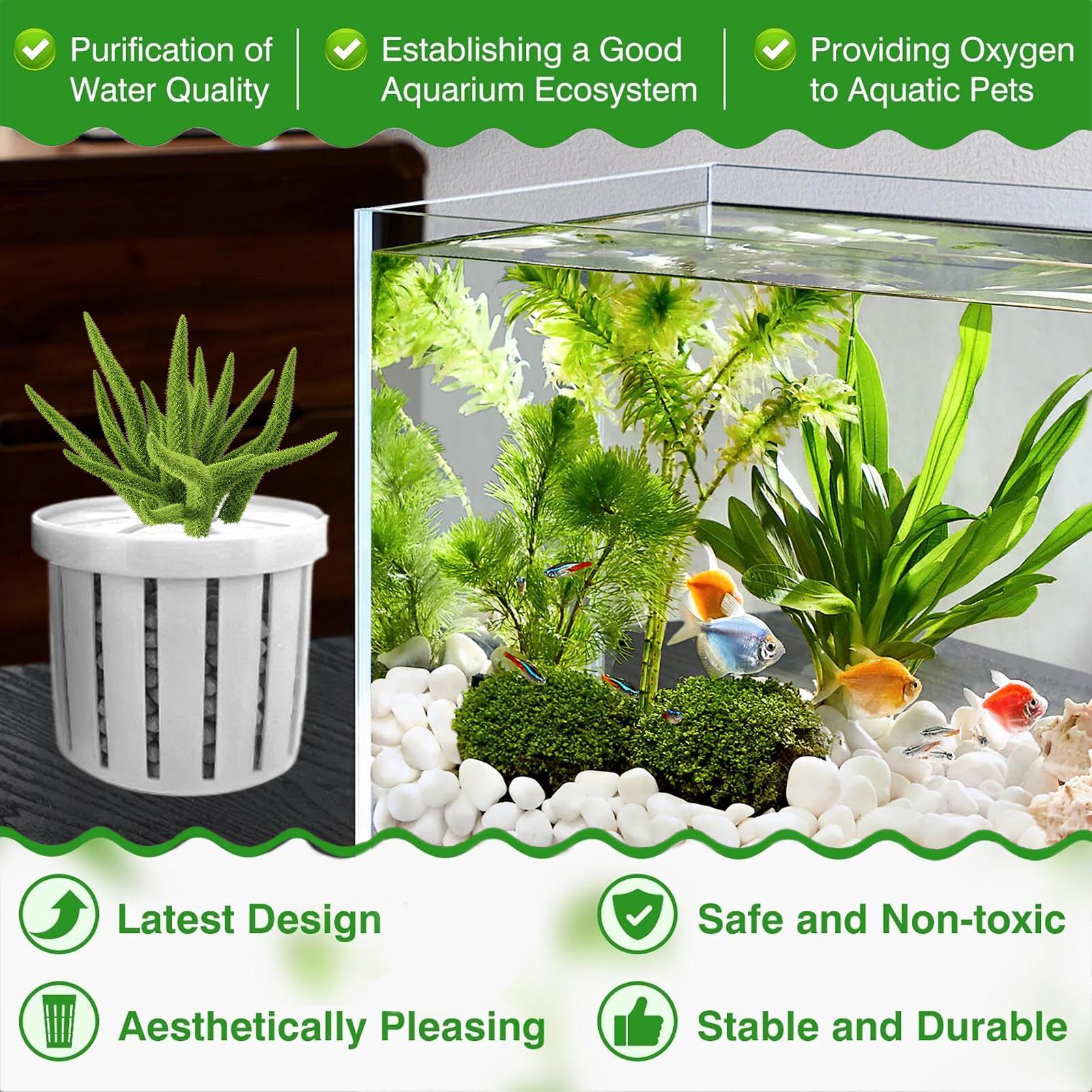 4 Pieces Aquarium Planter Pot  - Aquarium Fish Pot review and price